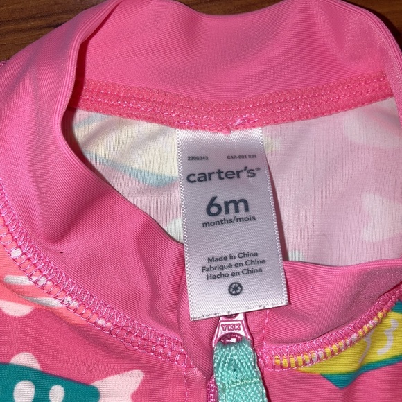 Carter’s zip front rashguard bathing suit - Picture 2 of 3